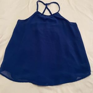 Blue Tank Top w/ Open back Design, Size S